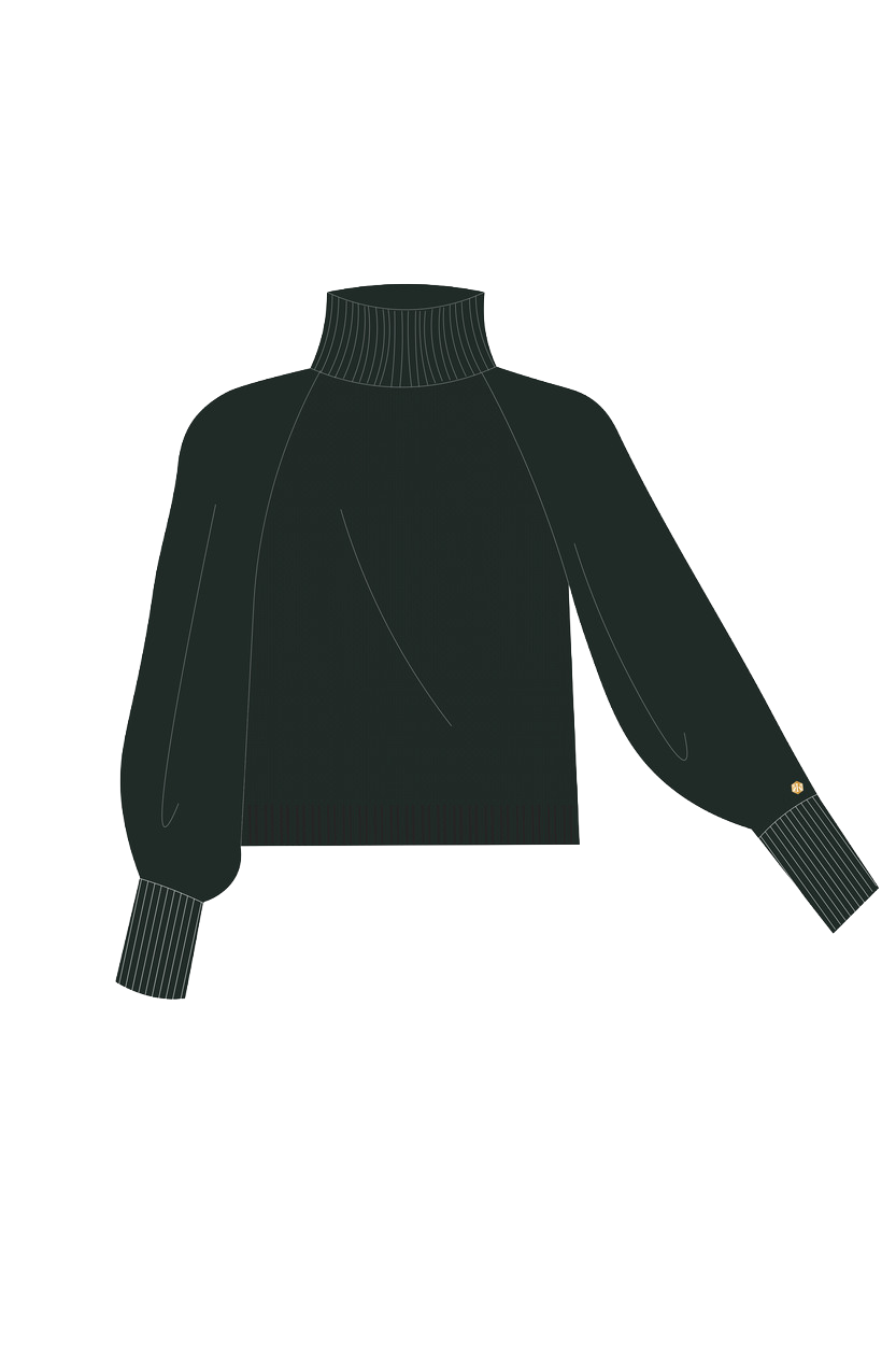 CRISCRA Cashmere Turtleneck forest