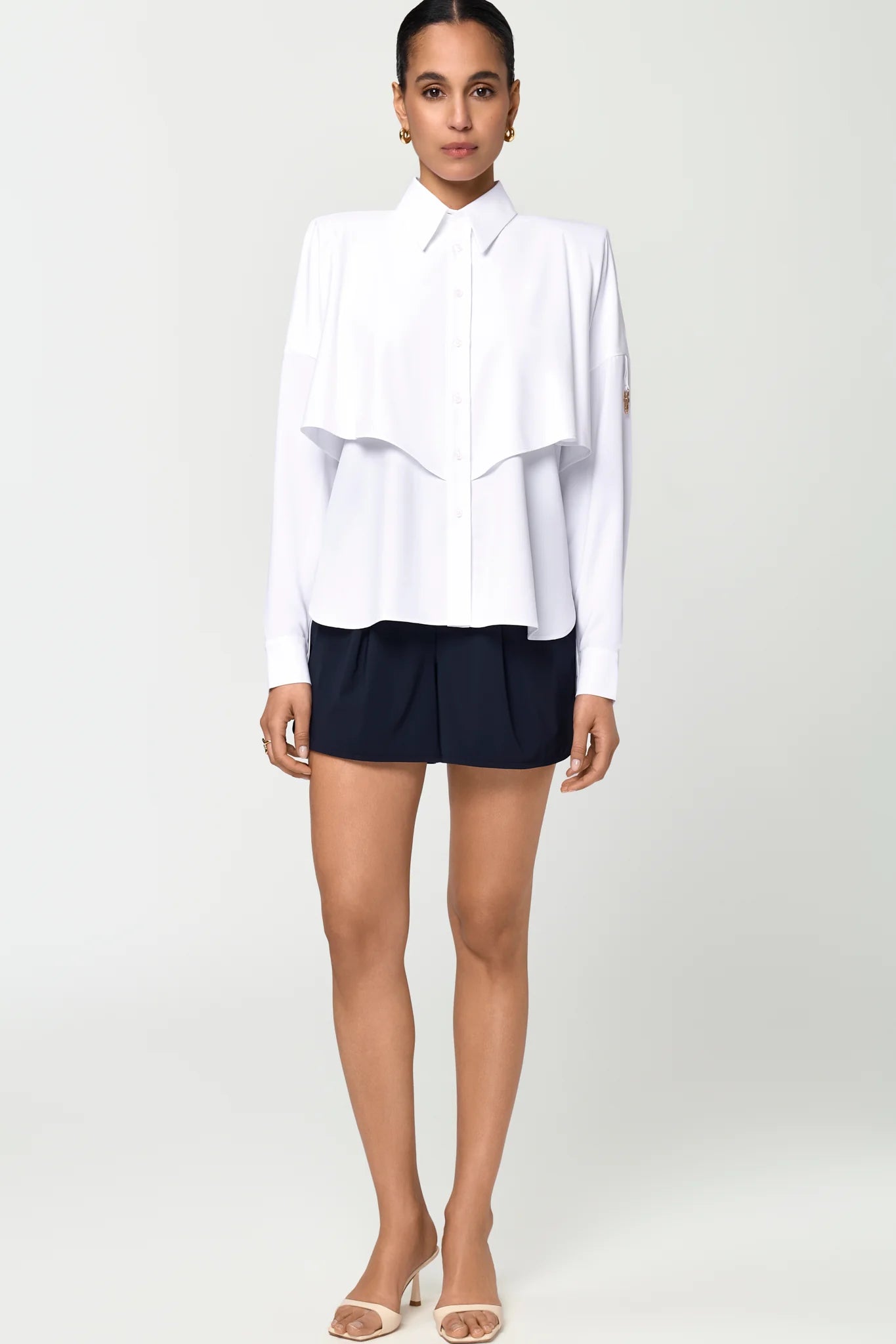 DISQUE Trench Shirt white