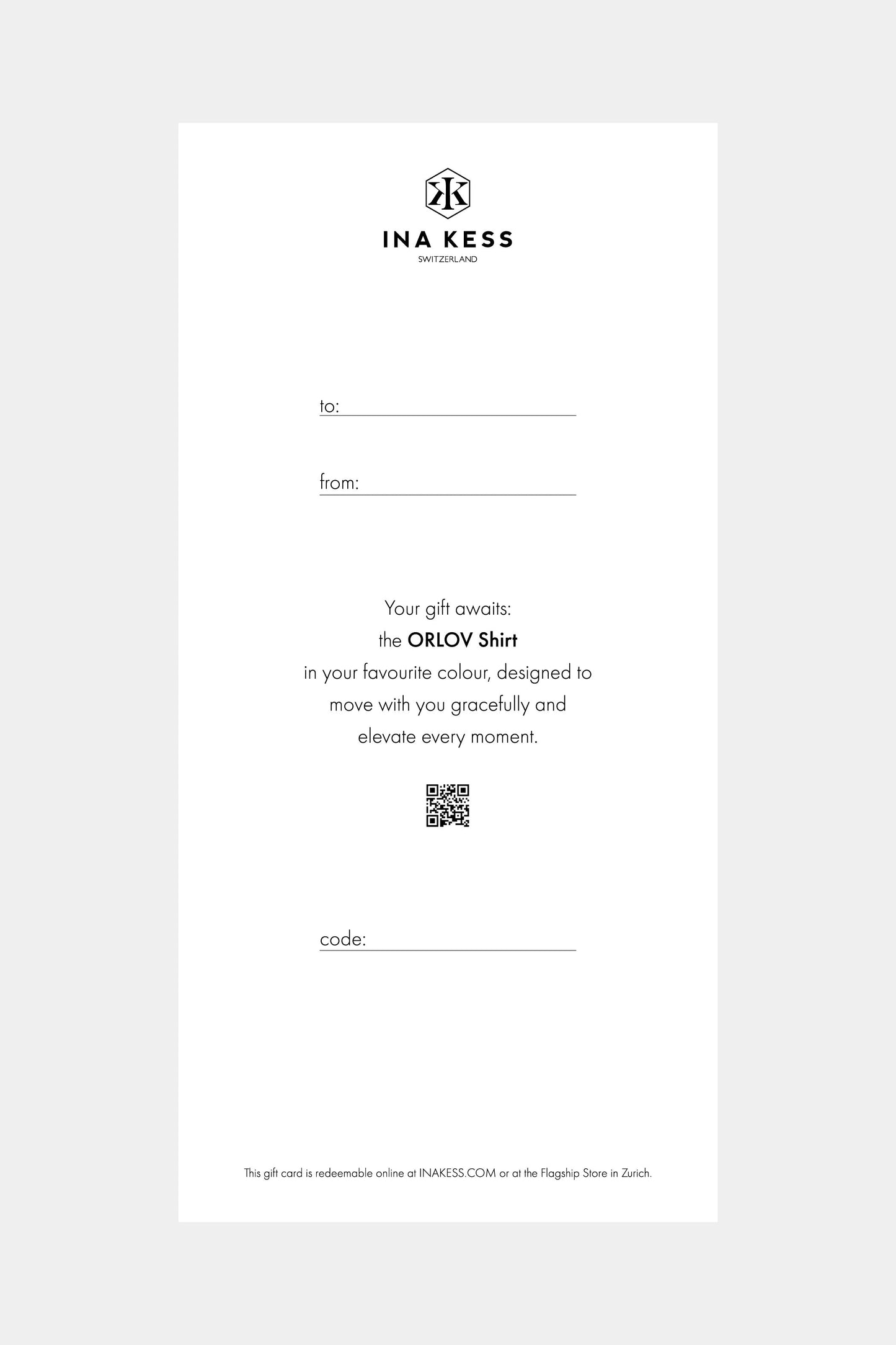 Gift Card ORLOV Shirt