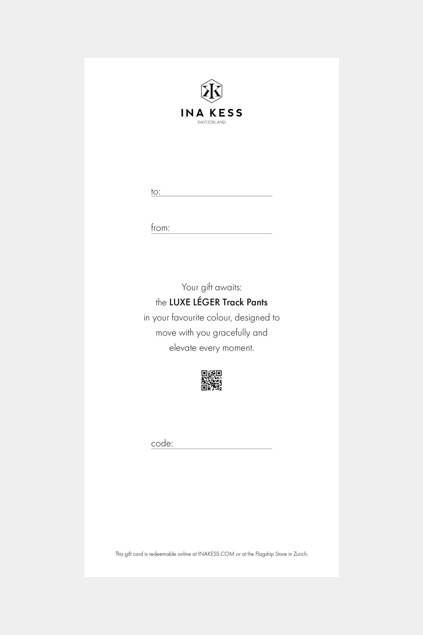 Gift card LUXE LÉGER Track Pants