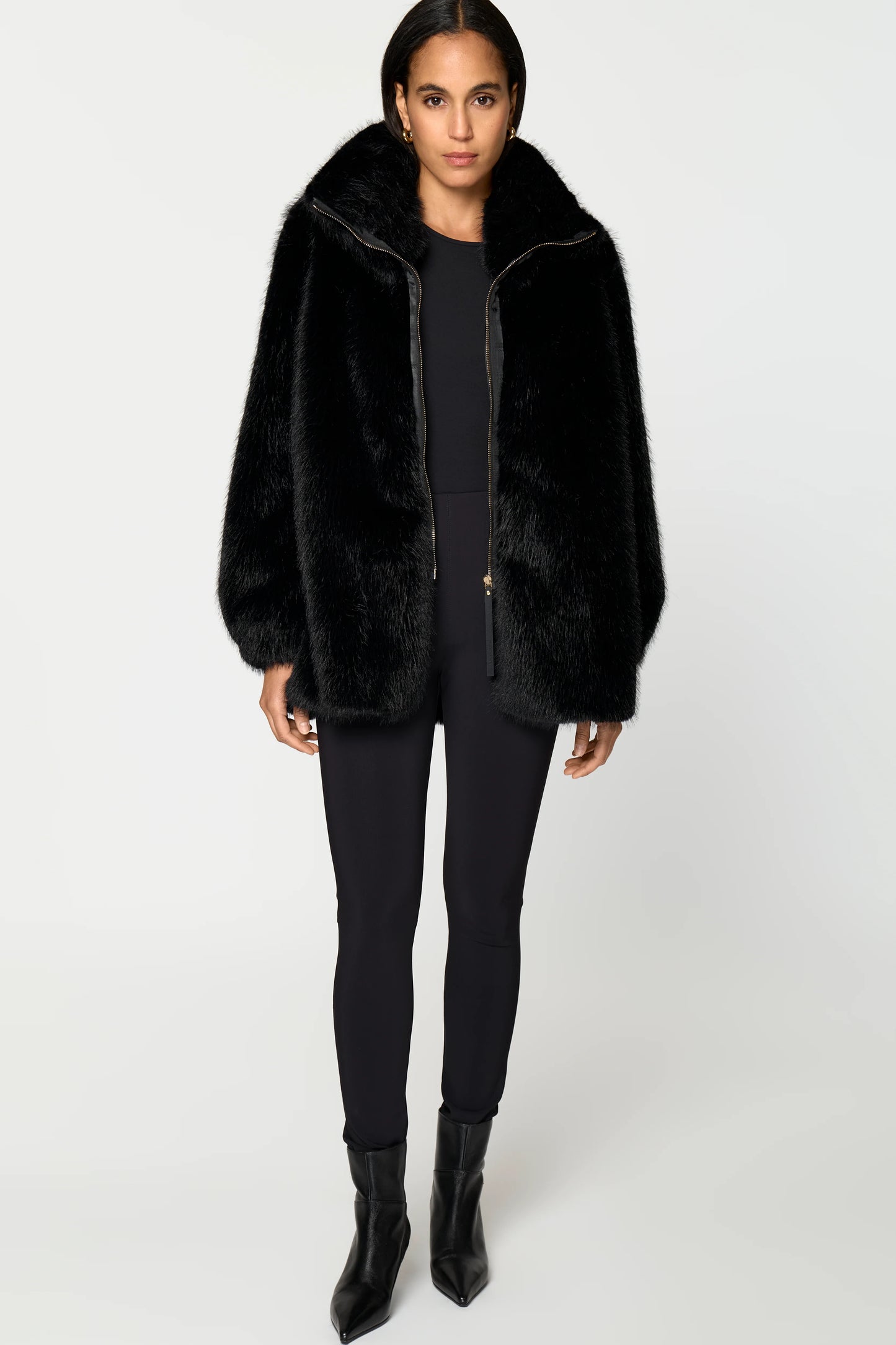 CHANOIR Faux Fur Coat black