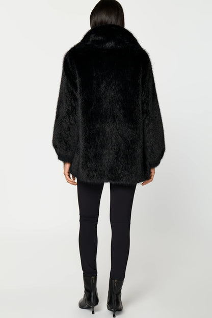 CHANOIR Faux Fur Coat black