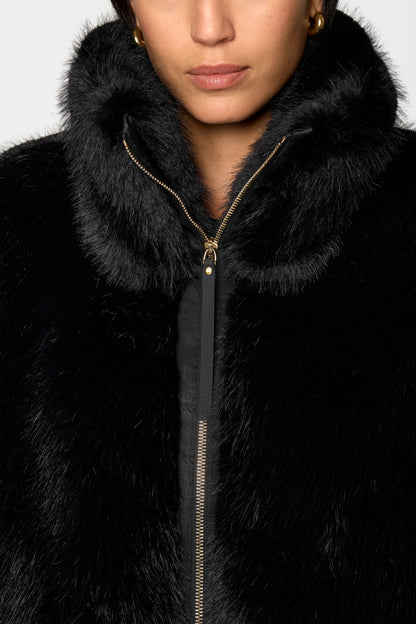 CHANOIR Faux Fur Coat black