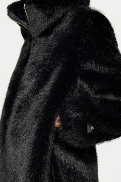 CHANOIR Faux Fur Coat black