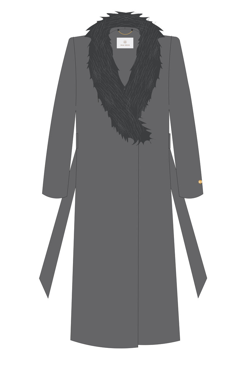 MARMEIRA Wool and Cashmere Coat crystal grey