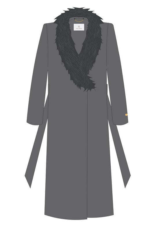 MARMEIRA Wool and Cashmere Coat crystal grey